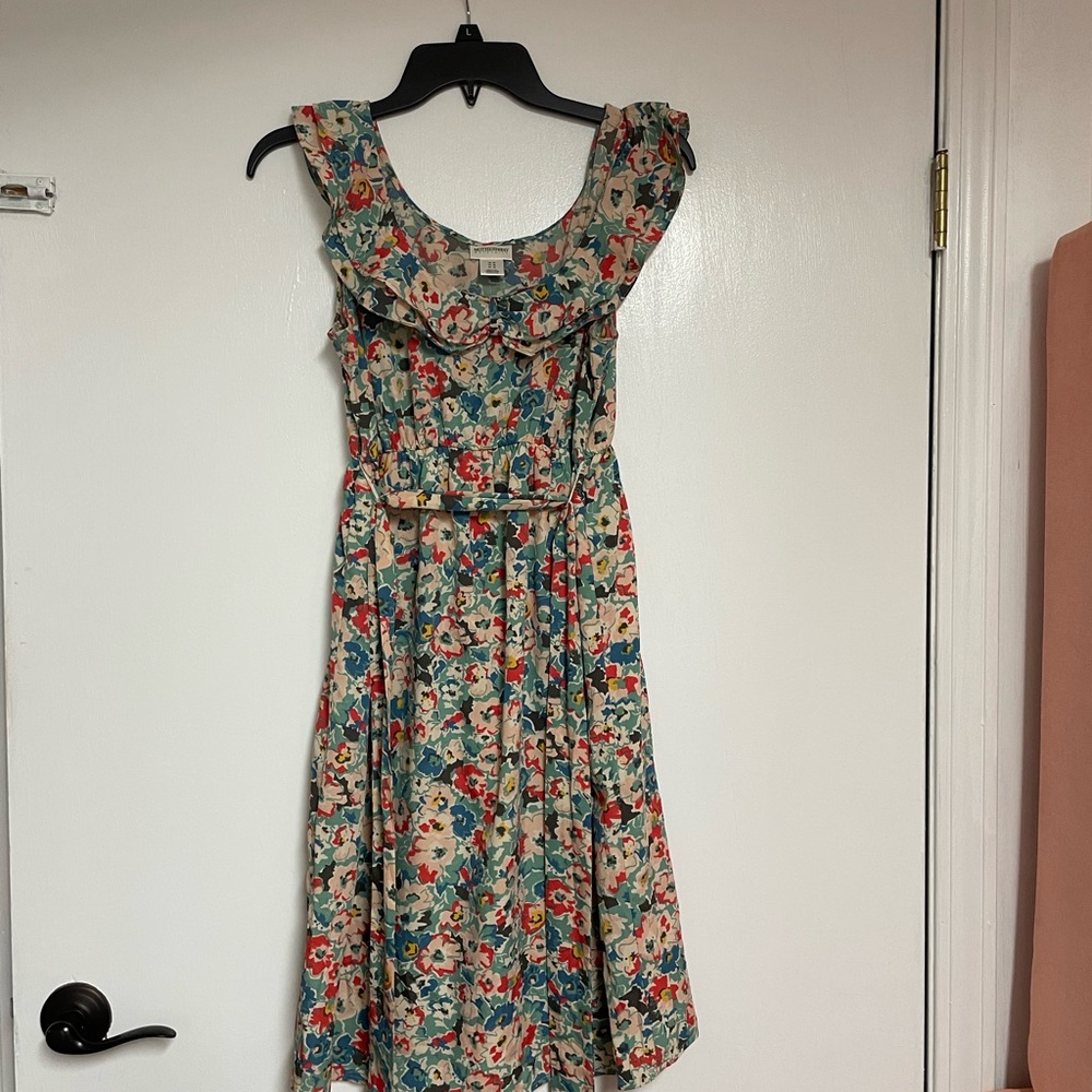 Motherhood Pink and Blue Sundress for Wedding Guests